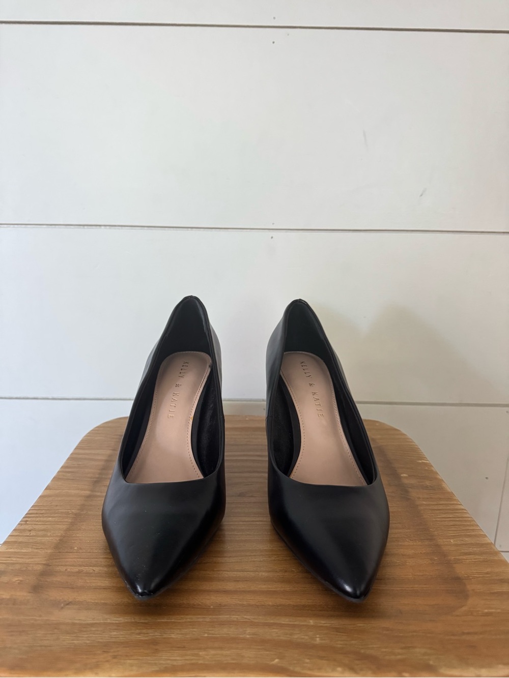 Kelly & Katie Black Pointed-Toe Pumps